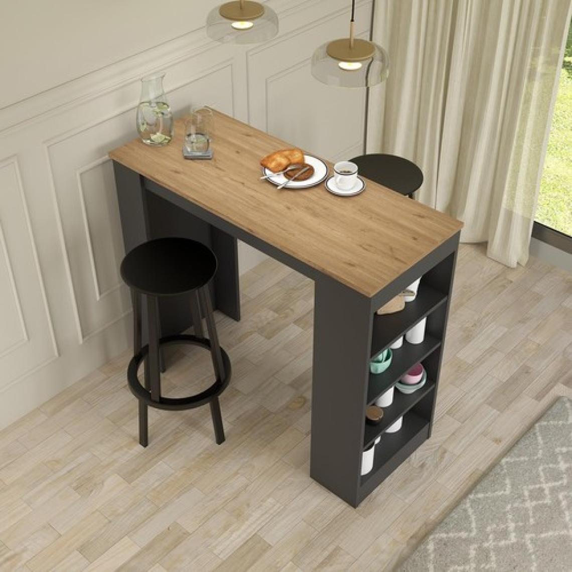 Bimossa L1030 Falez Bar Masası Antrasit-Sepet
