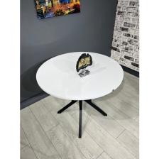 Hey Modüler Mobilya Sedef Yuvarlak Mutfak Masası Yemek Masası Balkon Masası Metal Siyah Ayak 100 cm