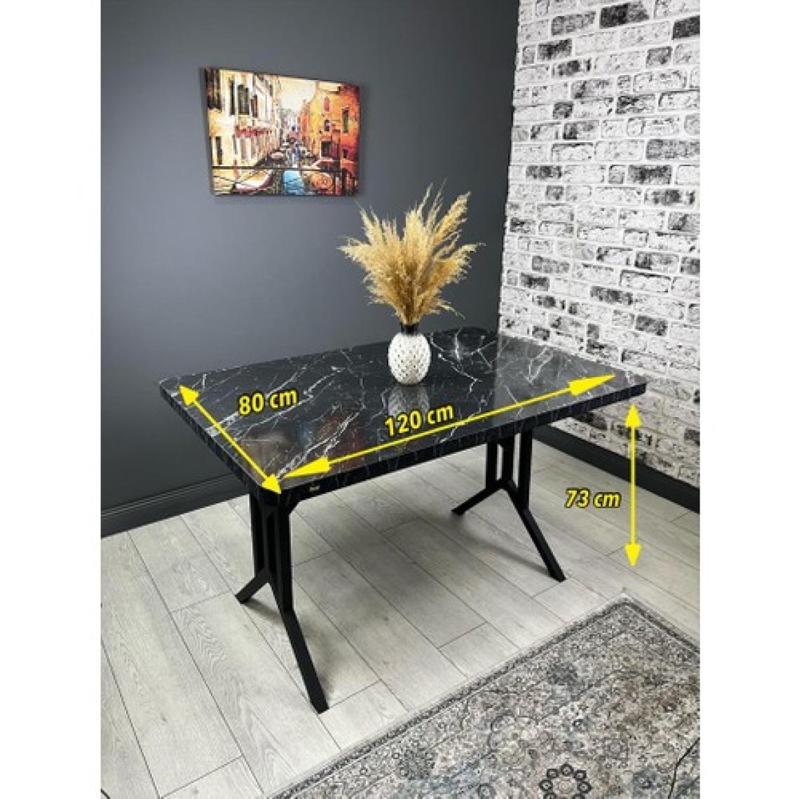 Hey Modüler Mobilya Sultan Mutfak Yemek Masası Siyah Mermer 120 x 80 cm
