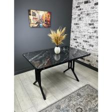 Hey Modüler Mobilya Sultan Mutfak Yemek Masası Siyah Mermer 120 x 80 cm