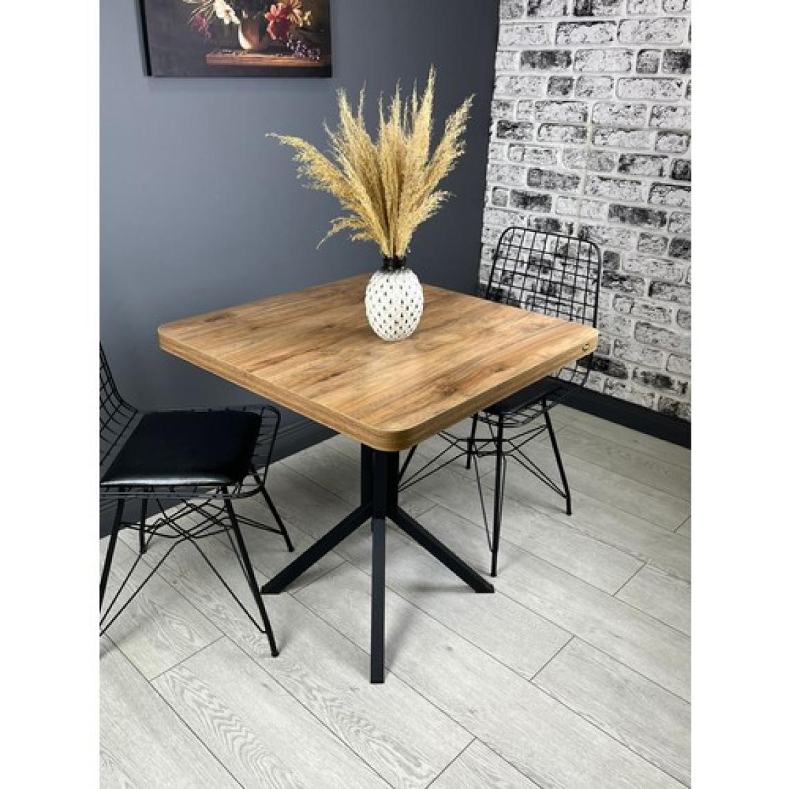 Hey Modüler Mobilya Tepe Mutfak Yemek Masası Balkon Masası Kavisli Köşe Siyah Ayak 70 cm