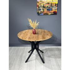 Hey Modüler Mobilya Selin Yuvarlak Mutfak Masası Yemek Masa Balkon Masa Fiskos Masa Metal Siyah Ayak 90 cm
