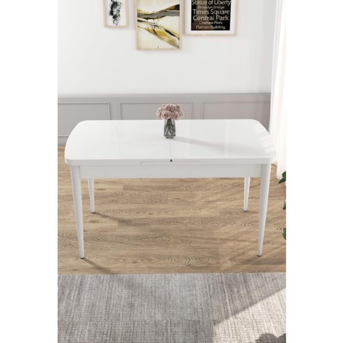 Canisa Concept Kor Serisi 70X114 Açılabilir Beyaz Mutfak Masası, Yemek Masası