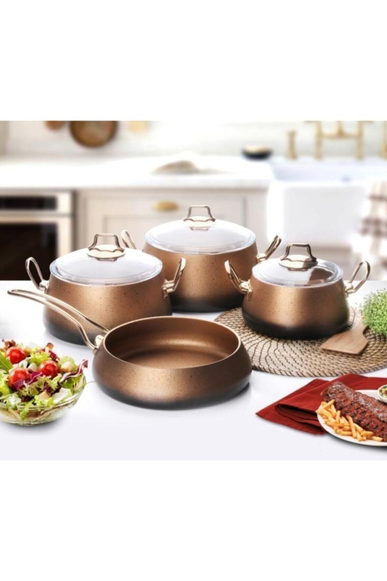 Fms 7 Parça Granit Bakraç Set Bakır