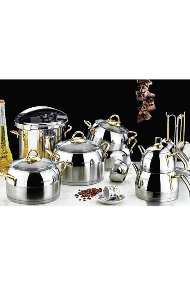 evimsaray 18 Parça Çeyiz Seti Gold  S-1566