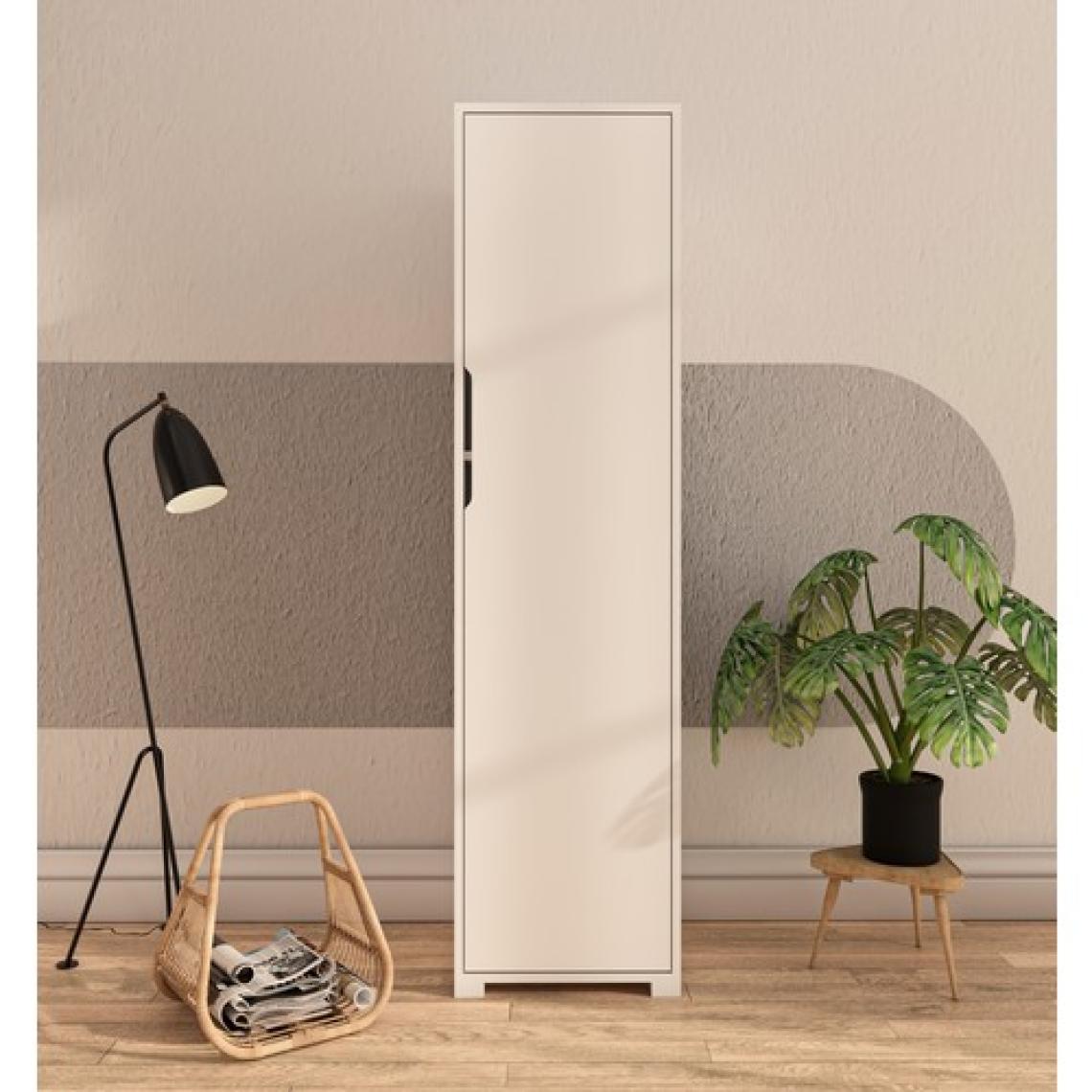 VM VERTEX MOBİLYA Vertex Mobilya Flora 1 Kapaklı 5 Raflı Gardırop Beyaz Elbise Dolabı