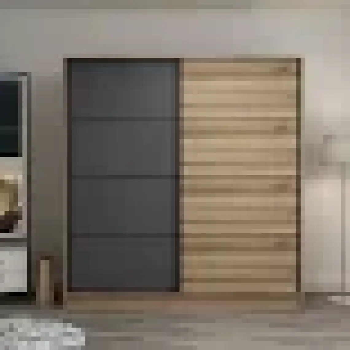 Minar Kale 2 Kapaklı Sürgülü Dolap 180 Cm  - Dore/Antrasit