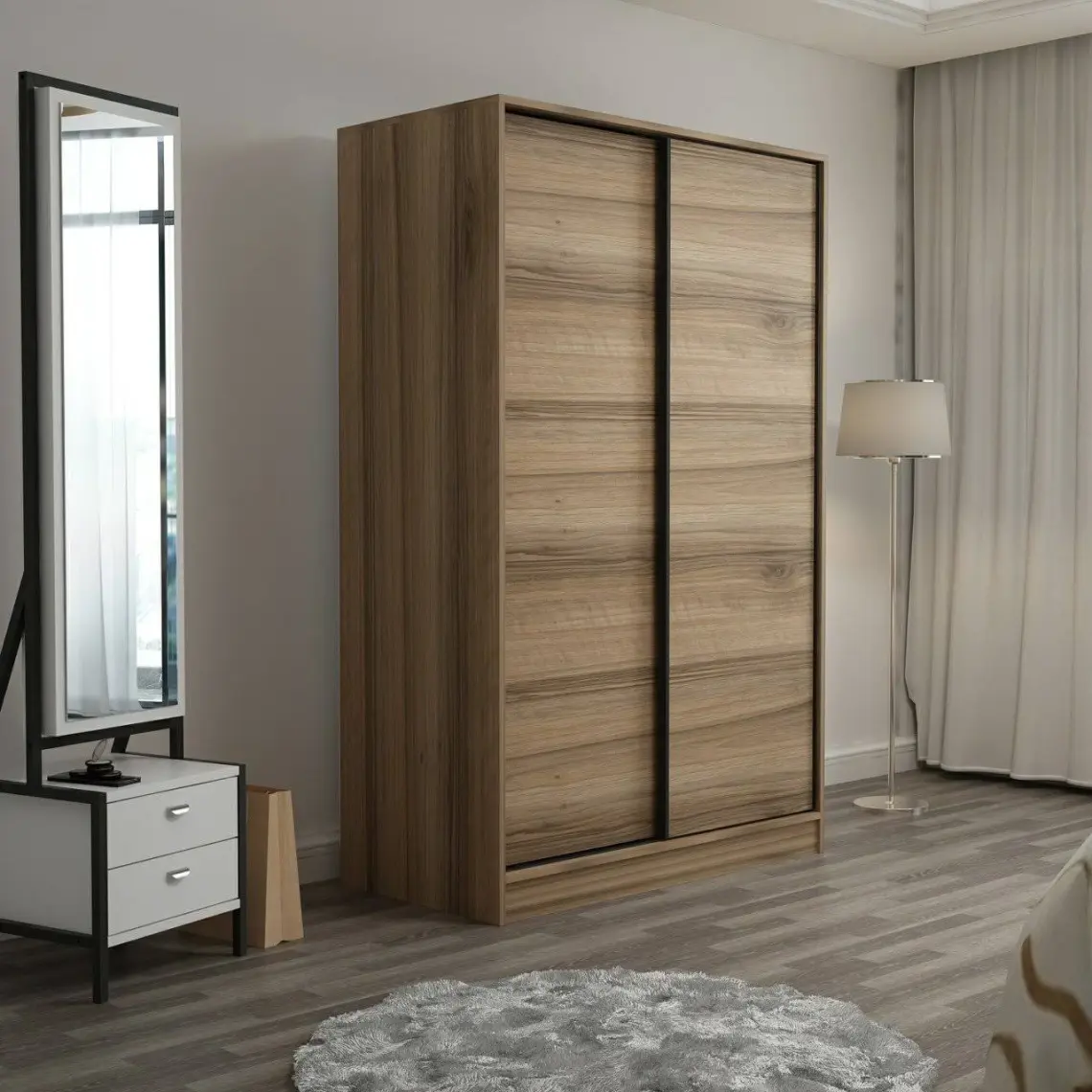 Minar Kale 2 Kapaklı Sürgülü Dolap 120 Cm - Dore