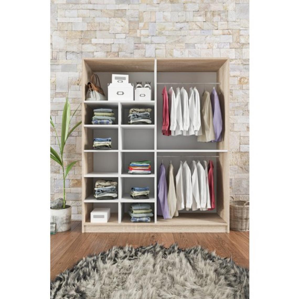Aeka AE1059 Milano Beyaz 4 Kapaklı Gardırop 11 Raflı 2 Askılıklı