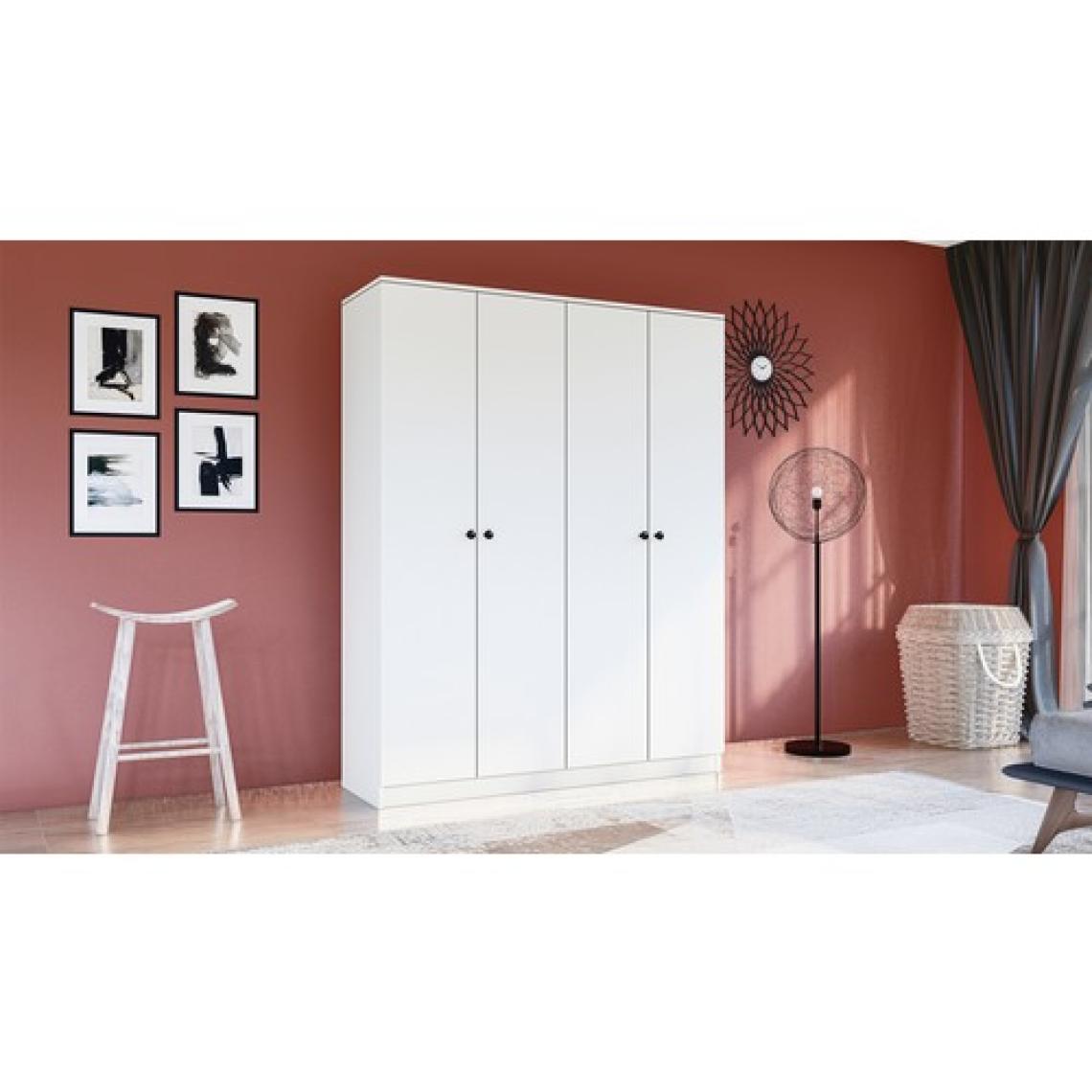 Metalia Gm 052 4 Kapılı Düğme Kulplu Gardrop