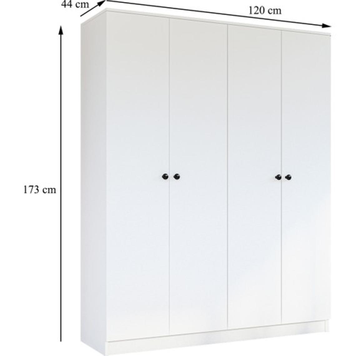 Metalia Gm 052 4 Kapılı Düğme Kulplu Gardrop