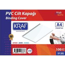 Kraf Cilt Kapağı A4 160 Mic. 100'LÜ Şeffaf 512 gr