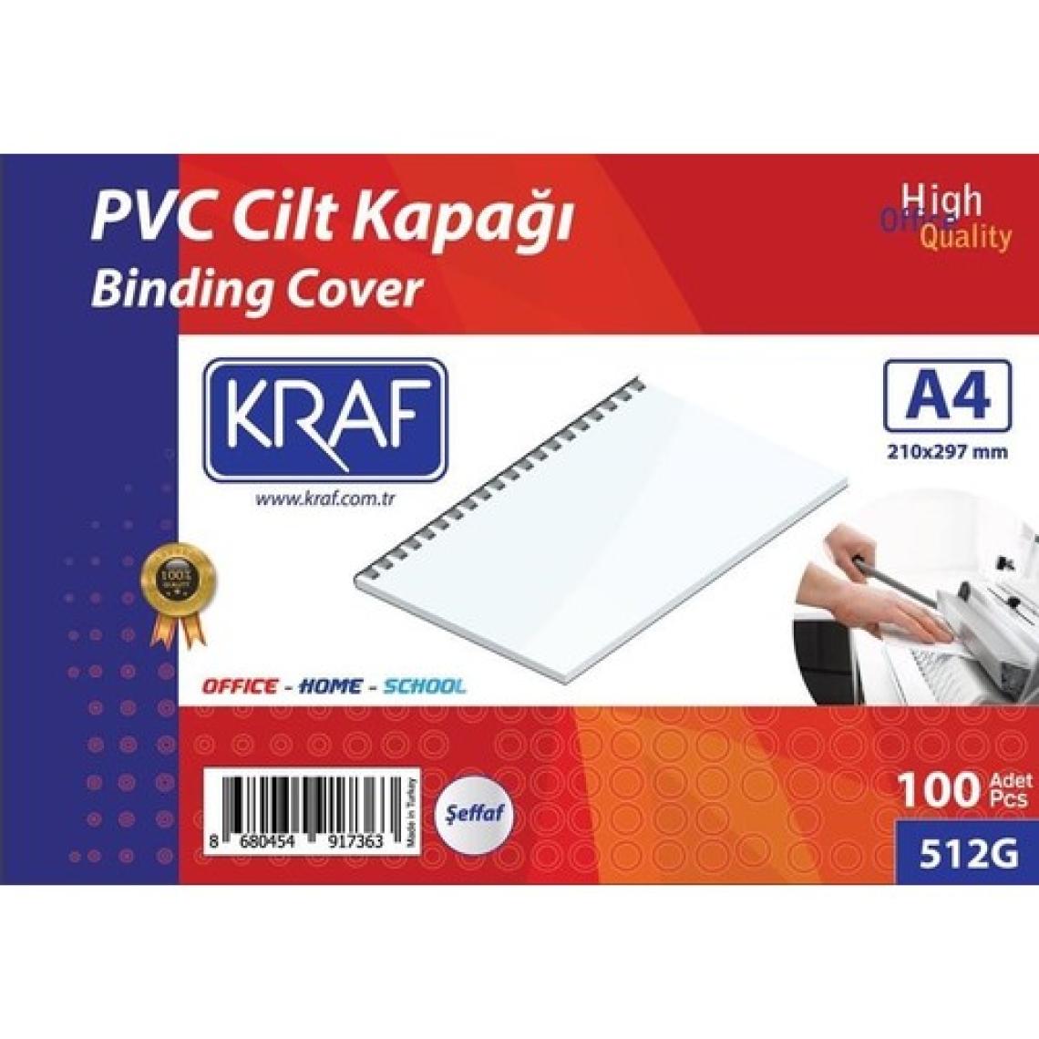 Kraf Cilt Kapağı A4 160 Mic. 100'LÜ Şeffaf 512 gr