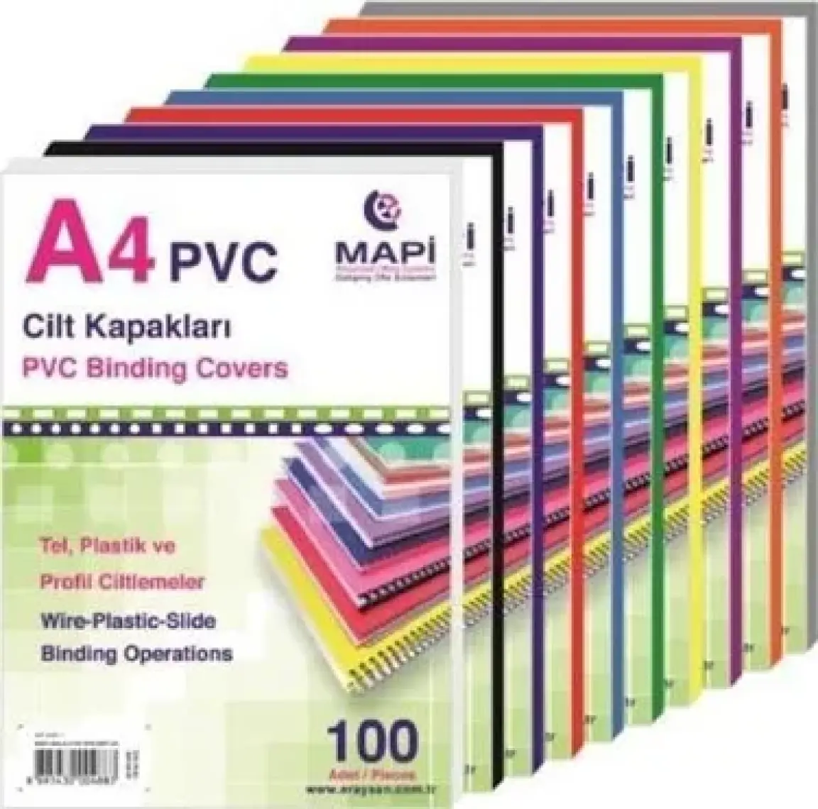Mapi A4 Pvc Opak Cilt Kapağı 160 Mic.100'lü PK.(2040200) Beyaz
