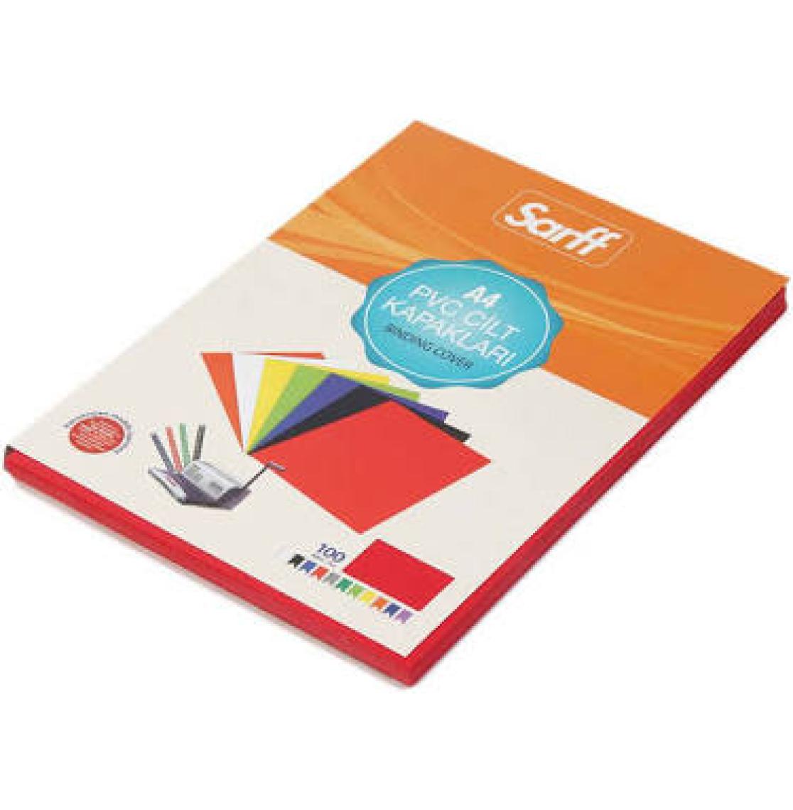 Sarff Cilt Kapağı PVC 160 Micron A4 100 Adet - Kırmızı