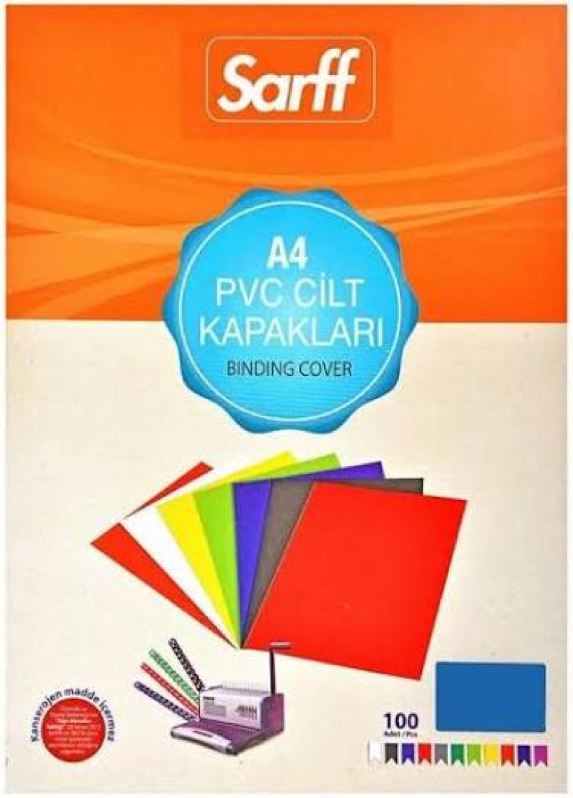 Sarff Cilt Kapağı PVC 160 Micron A4 100 Adet - Kırmızı