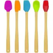 Valletta Indigo 5 Li Renkli Bambu Silikon Spatula Seti Uzun 26 cm