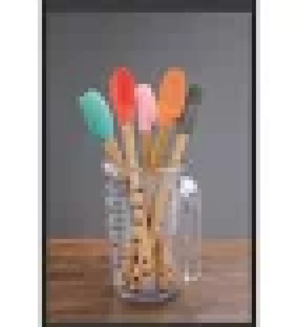 Valletta Indigo 5 Li Renkli Bambu Silikon Spatula Seti Uzun 26 cm