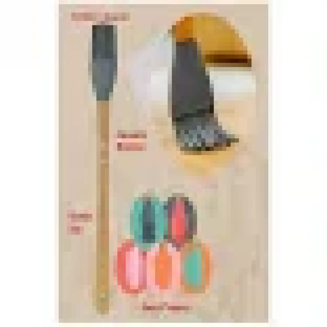 Valletta Indigo 5 Li Renkli Bambu Silikon Spatula Seti Uzun 26 cm