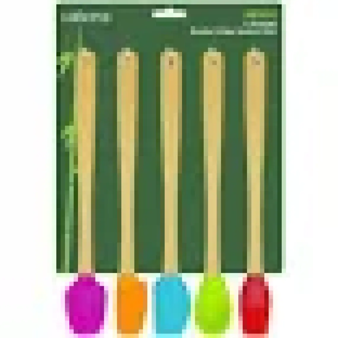 Valletta Indigo 5 Li Renkli Bambu Silikon Spatula Seti Uzun 26 cm