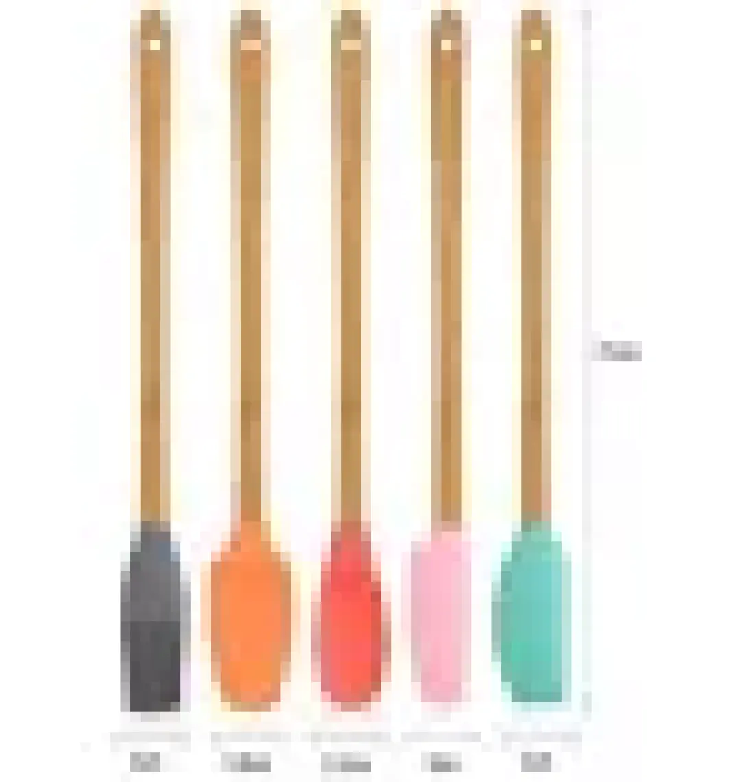 Valletta Indigo 5 Li Renkli Bambu Silikon Spatula Seti Uzun 26 cm
