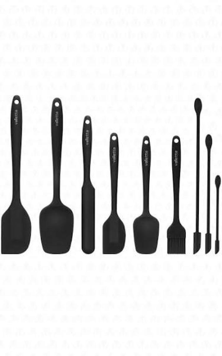 Valletta Drongo Isıya Dayanıklı Yanmaz Yapışmaz Silikon Spatula Seti 6 Parça Siyah