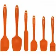 Valletta Drongo Isıya Dayanıklı Yanmaz Yapışmaz Silikon Spatula Seti 6 Parça Turuncu