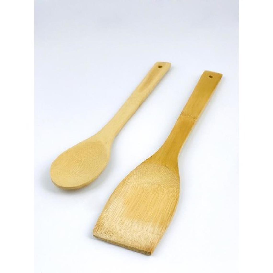 Çanak Sepeti Bambu Spatula ve Bambu Servis Kaşığı 2'li Set