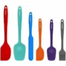 Valletta Drongo Isıya Dayanıklı Yanmaz Yapışmaz Silikon Spatula Seti 6 Parça Karışık Renkli