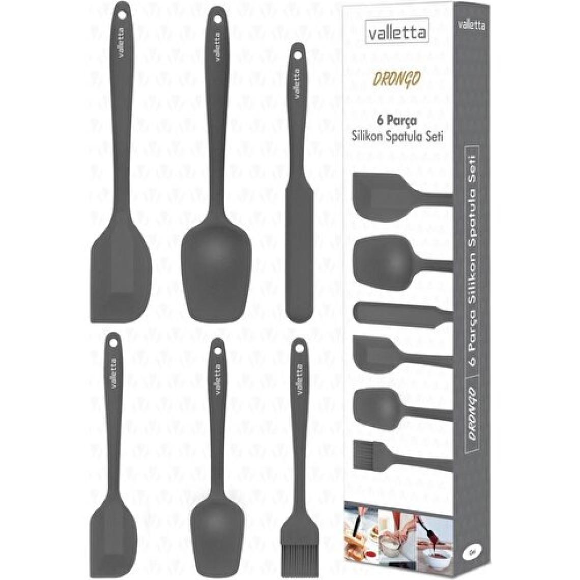 Valletta VLT1020 Drongo Gri 6'lı Spatula Seti