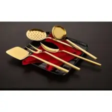 Özlife Hüma Titanyum Gold Kepçe, Kevgir, Servis Takımı 307G