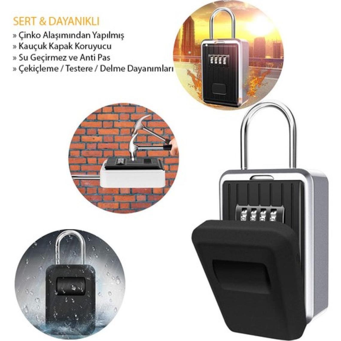 Mühlen Safe Key 7 Şifreli Çelik Kasa Anahtar Kasası Kutusu Anahtarlık Askı Tipi Çelik Anahtar Kutusu