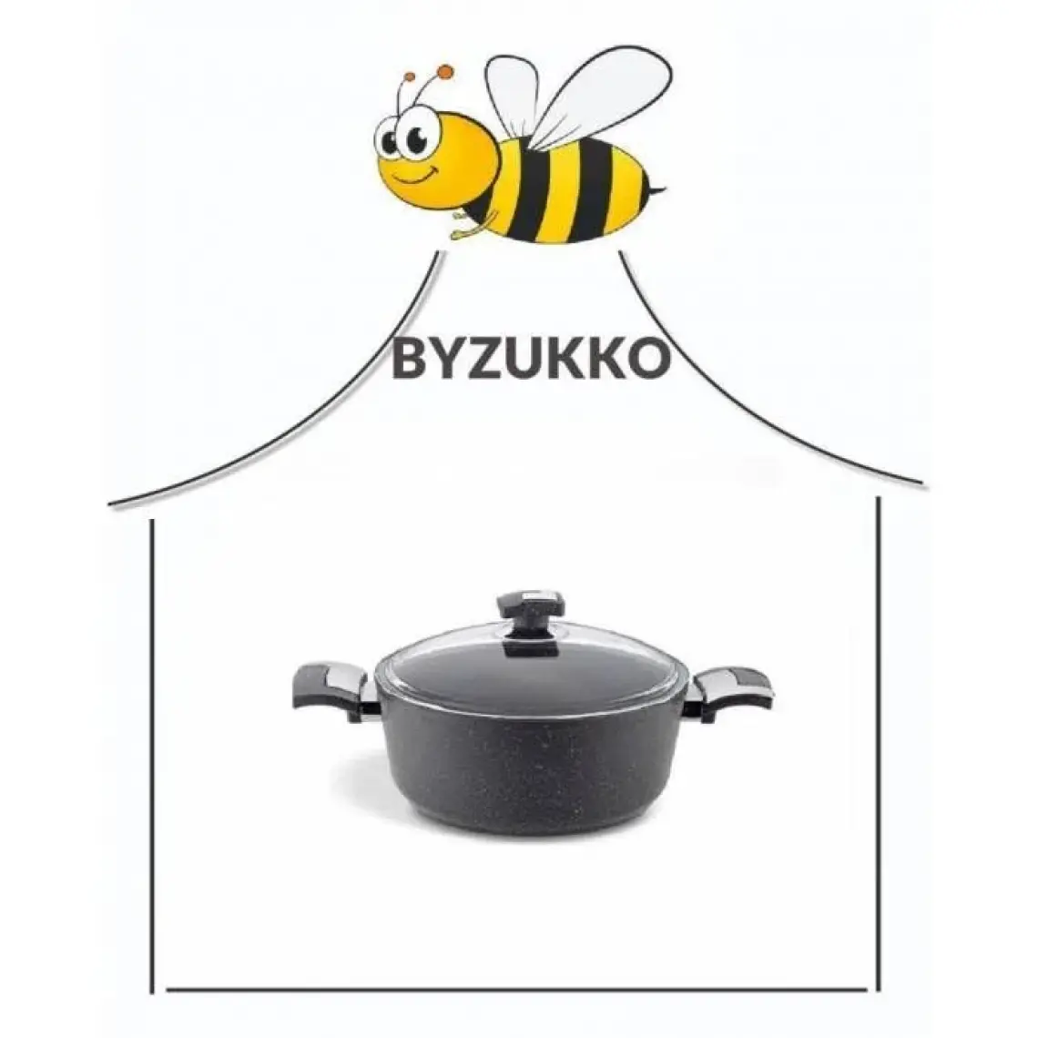Bonera Vogue 22cm Ahşap Kulp Detaylı Granit Tekli Derin Tencere