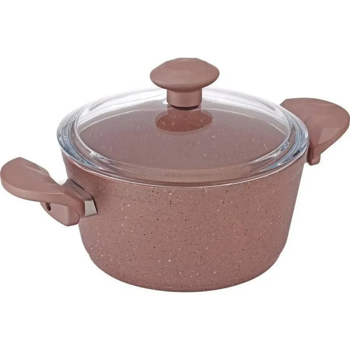 Bonera Vogue 22cm Ahşap Kulp Detaylı Granit Tekli Derin Tencere