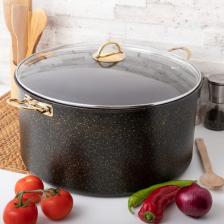 Evren 34 cm Gold Stone Maksi Derin Tencere, Non-Stick Derin Tencere 16 Lt