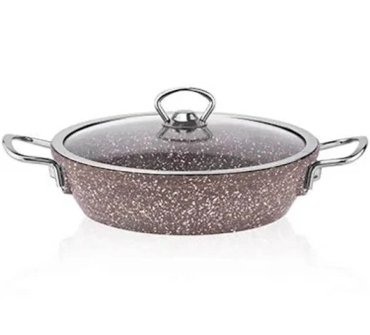 Aksu Granit Döküm Karnıyarık Tencere 24 cm - Krem