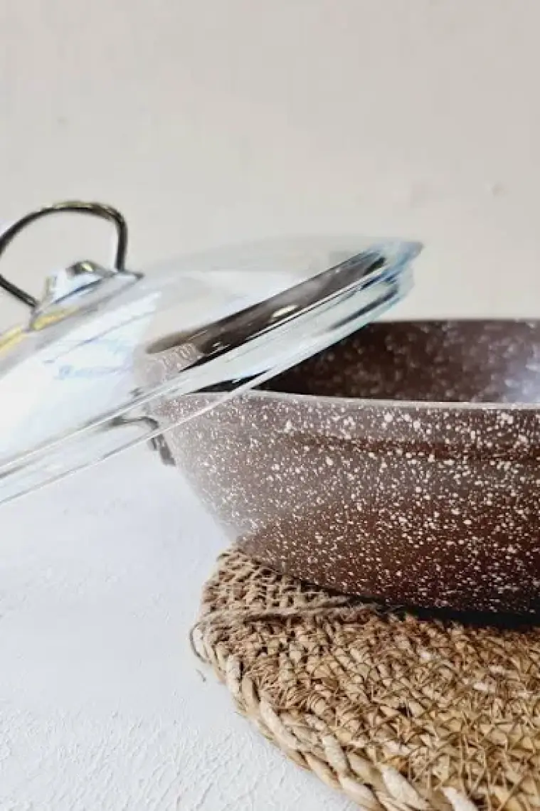 Aksu Granit Döküm Karnıyarık Tencere 24 cm - Krem