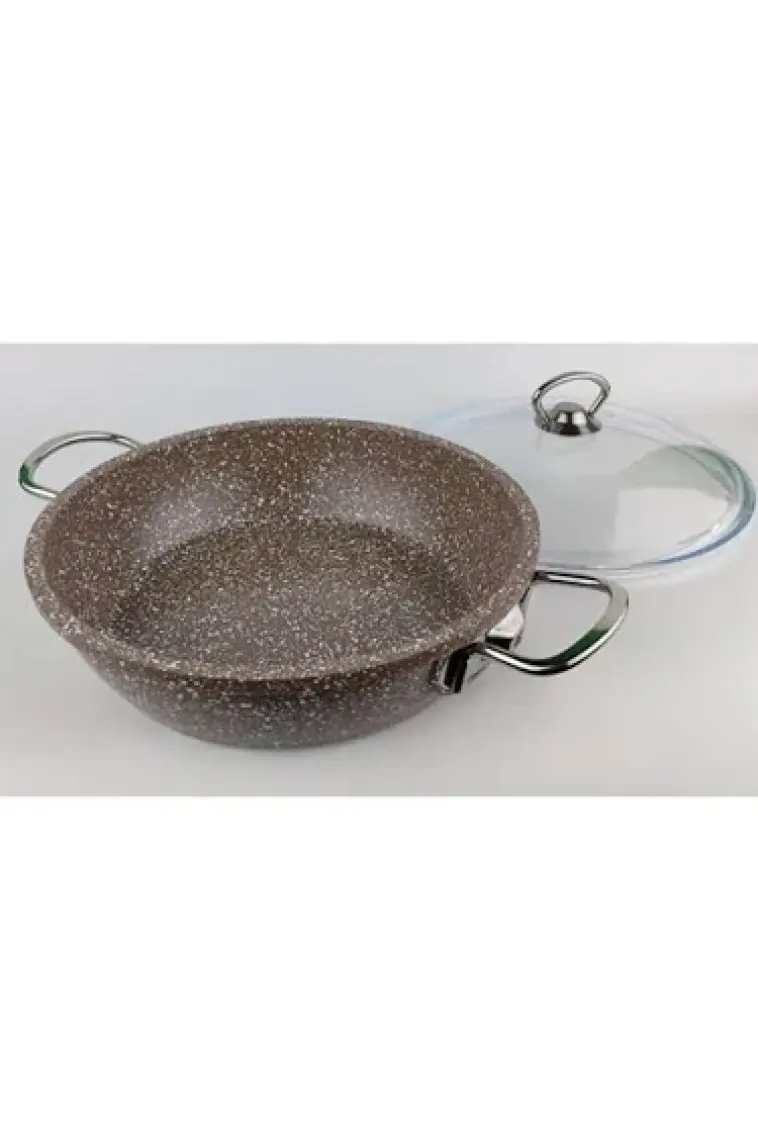 Aksu Granit Döküm Karnıyarık Tencere 24 cm - Krem