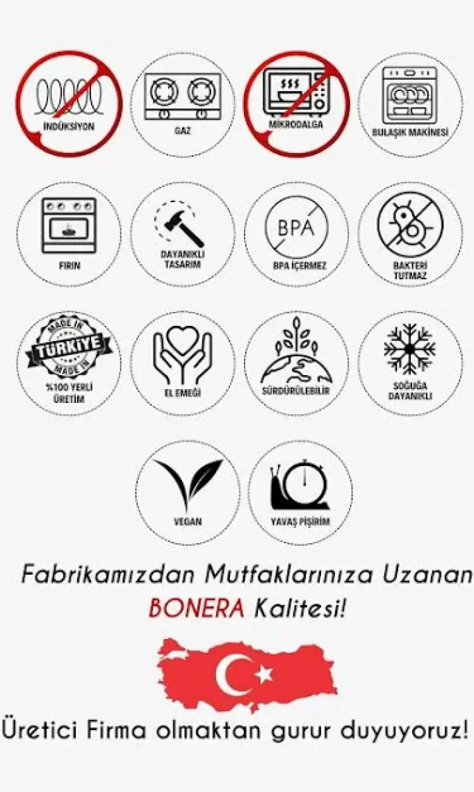 Bonera Marbella Nardo Gri 7 parça Granit Tencere & Tava Seti - Gold Kulp Detaylı