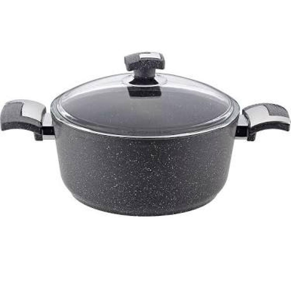 Bonera Vogue 20cm Ahşap Kulp Detaylı Granit Tekli Derin Tencere