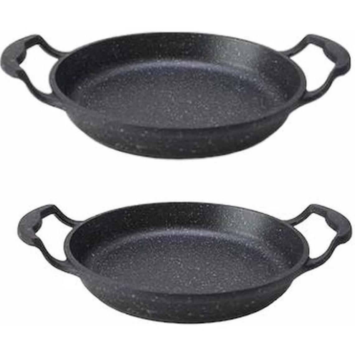 Elit Mutfak Gri Granit Kaplama Alüminyum Döküm Sahan Set 2'li(18-18 Cm)