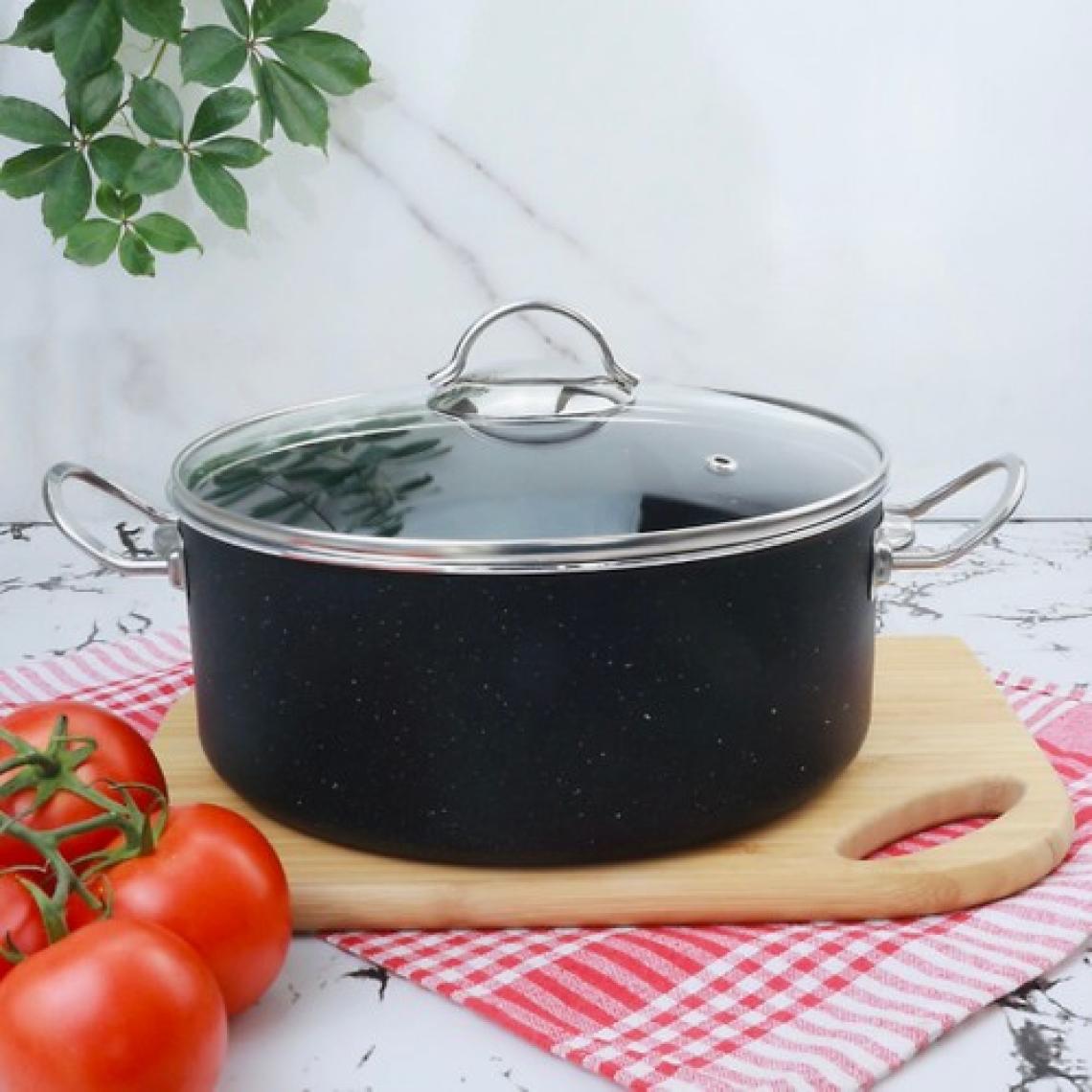 Meşeler Granit Tencere Derin Siyah- Inox