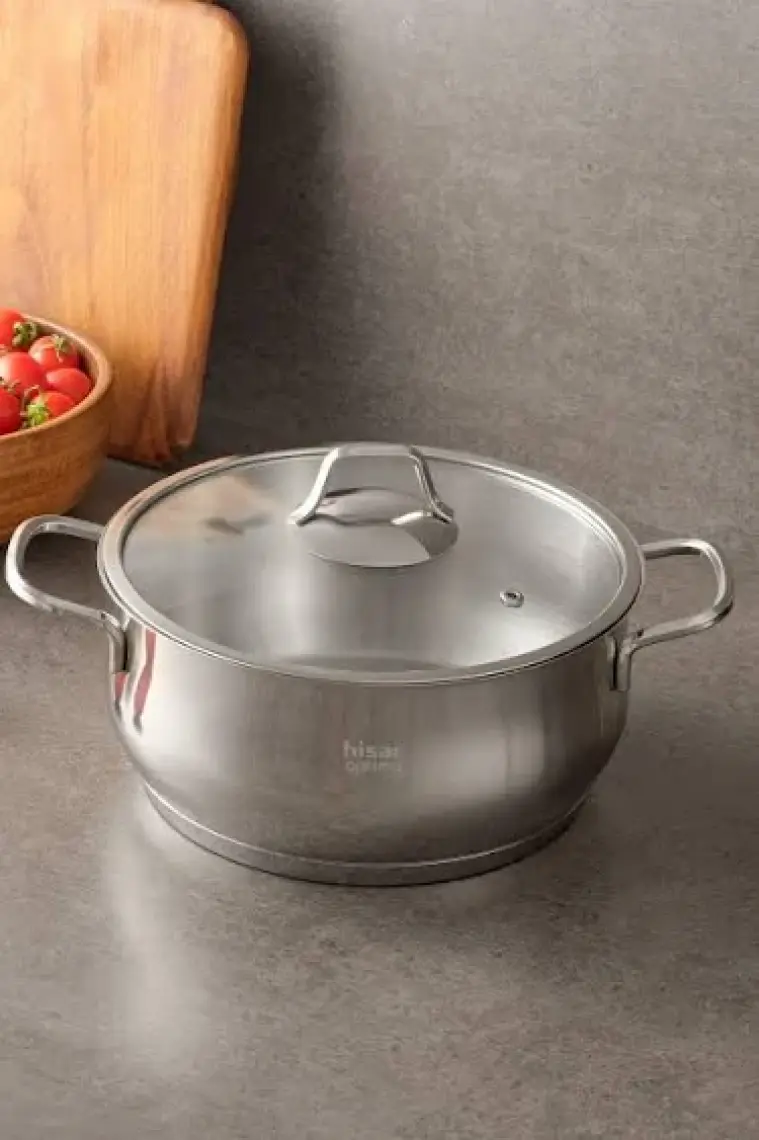 Hisar Optima Bergama Çelik 22 cm Derin Tencere