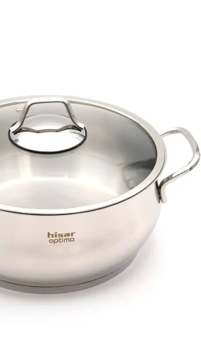 Hisar Optima Bergama Çelik 22 cm Derin Tencere