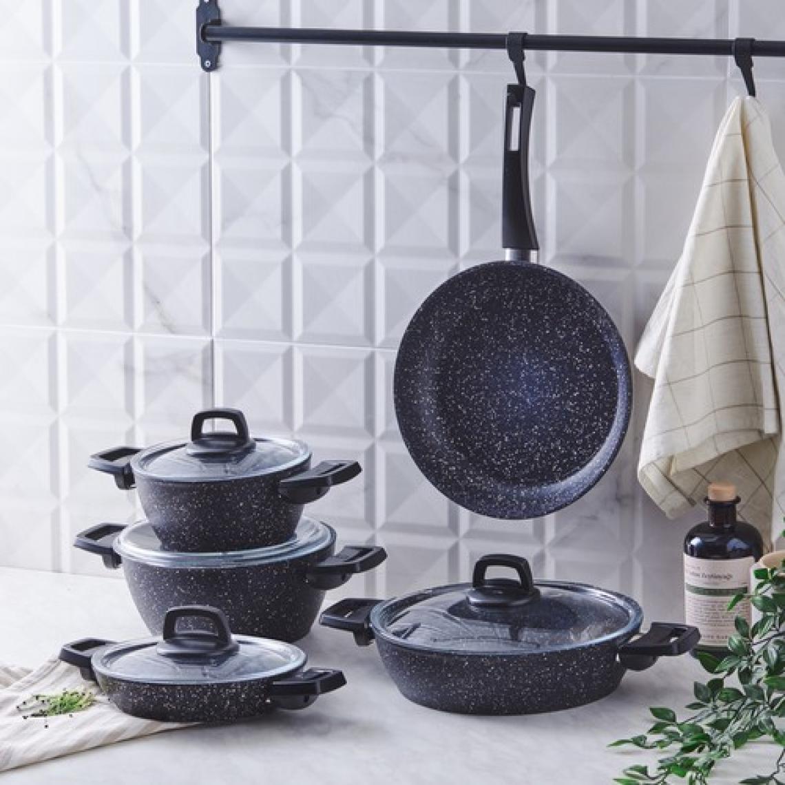 Karaca Bio Granit Blue Stone 9 Parça Tencere Seti