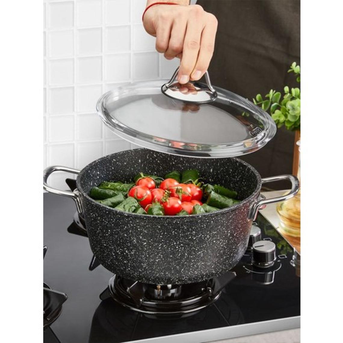 Falez Black Line 26 cm Derin Granit Tencere