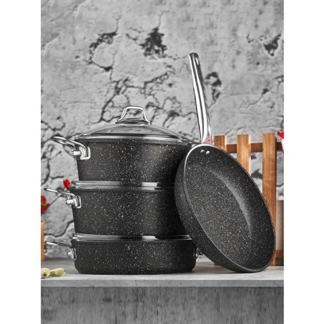 Falez Black Line 26 cm Derin Granit Tencere
