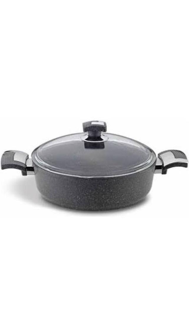 Bonera Vogue 32cm Ahşap Kulp Detaylı Granit Tekli Karnıyarık Tenceresi