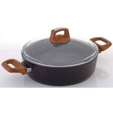Bonera Vogue 32cm Ahşap Kulp Detaylı Granit Tekli Karnıyarık Tenceresi