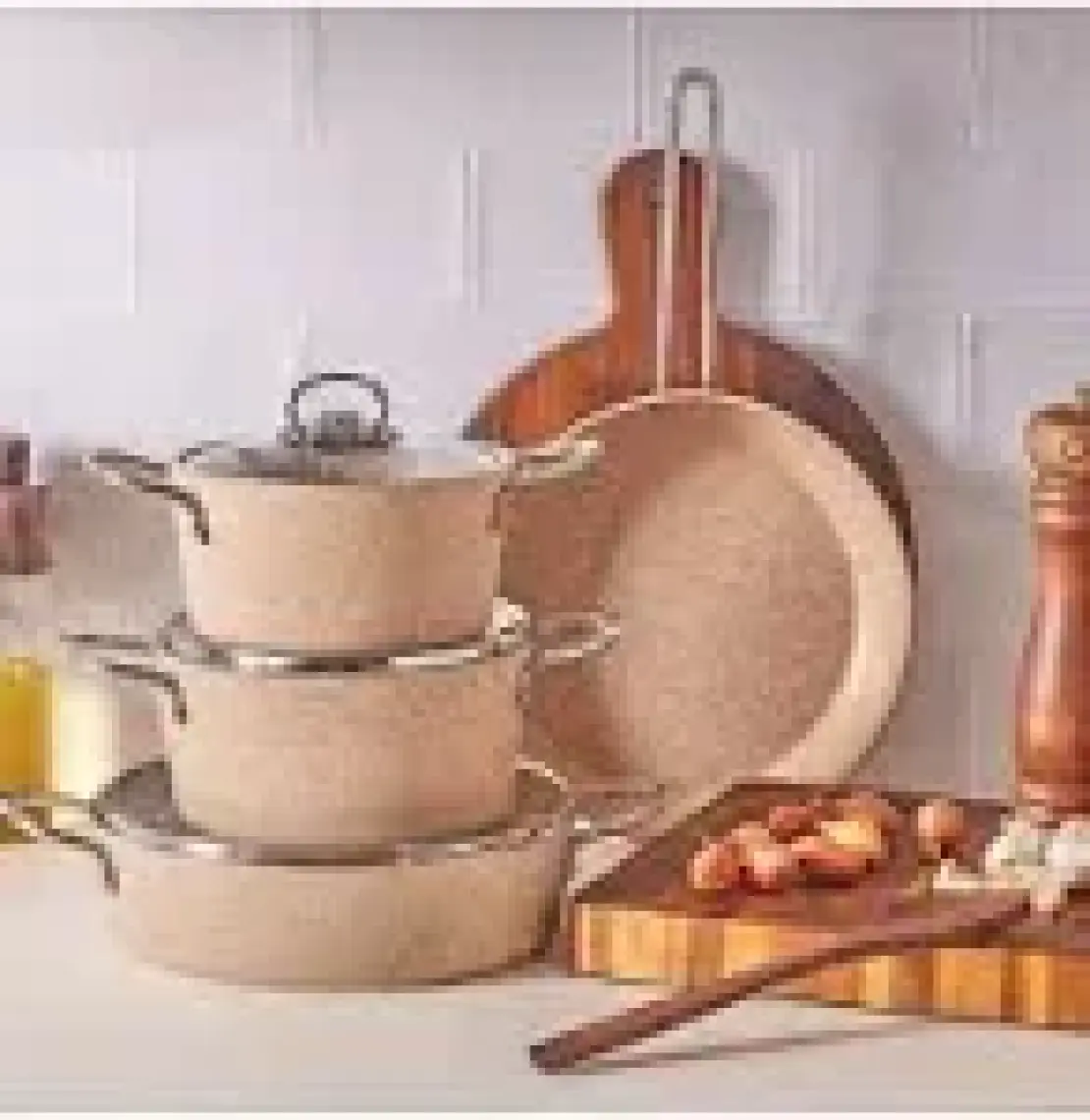 Cookplus Biogranit Panama Kahve 7 Parça Tencere Seti